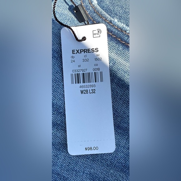 Express NWT‎ Women's Medium Wash Skinny Blue Jeans 28/32 - Picture 8 of 9